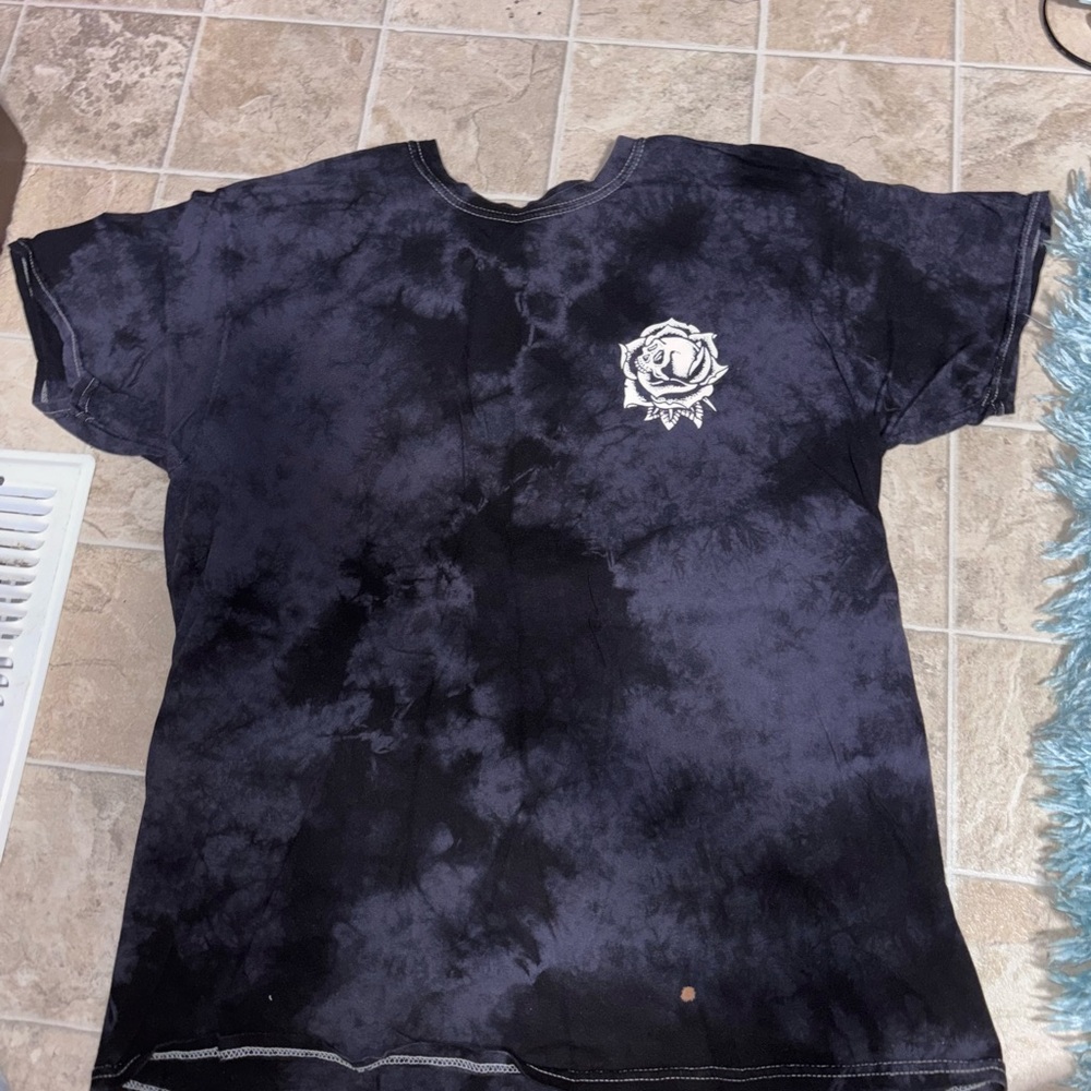 Black Tie-Dye T-Shirt with Graphic